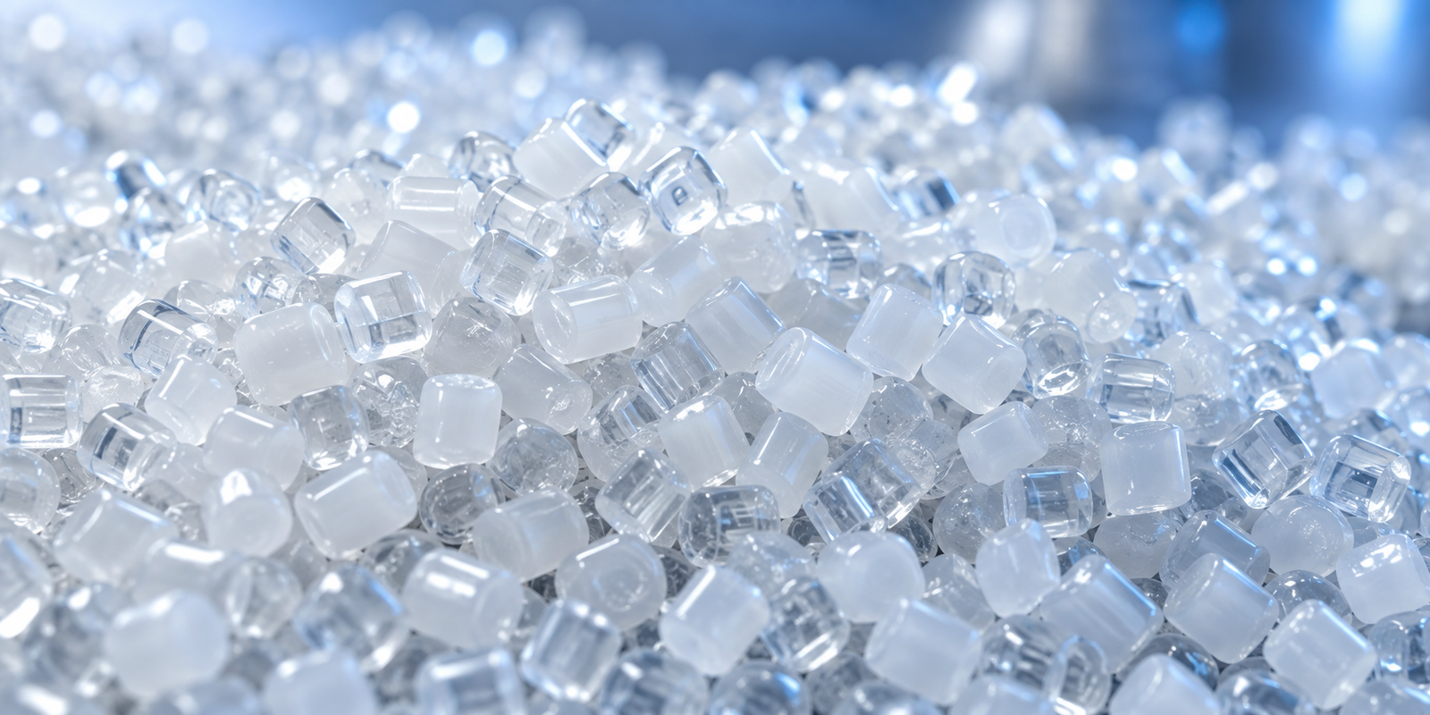 Natural translucent polymer pellets before masterbatch application